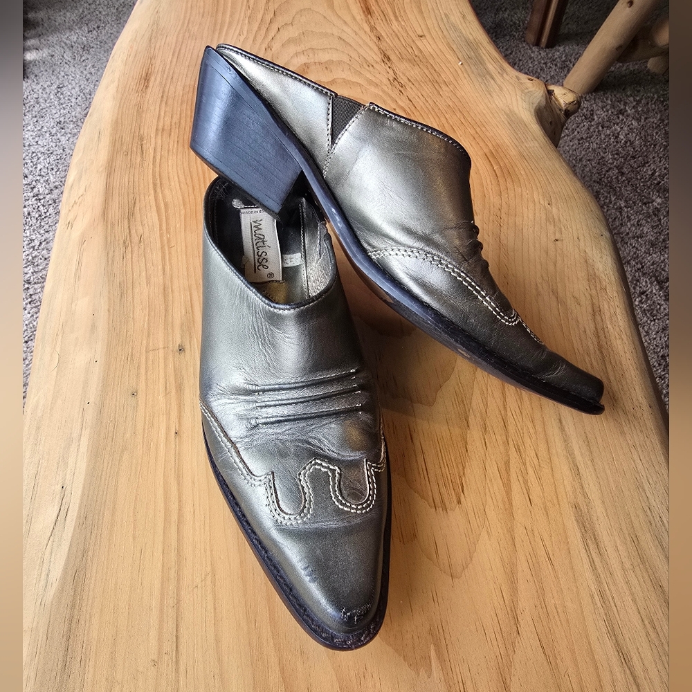 Matisse Metallic Bronze Leather Western Mule
